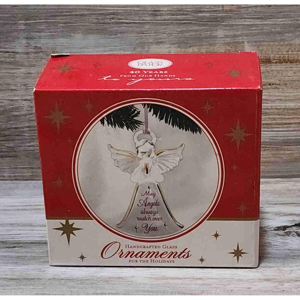NEW Glass Baron White Handcrafted Angel Ornament Holiday Christmas E123133